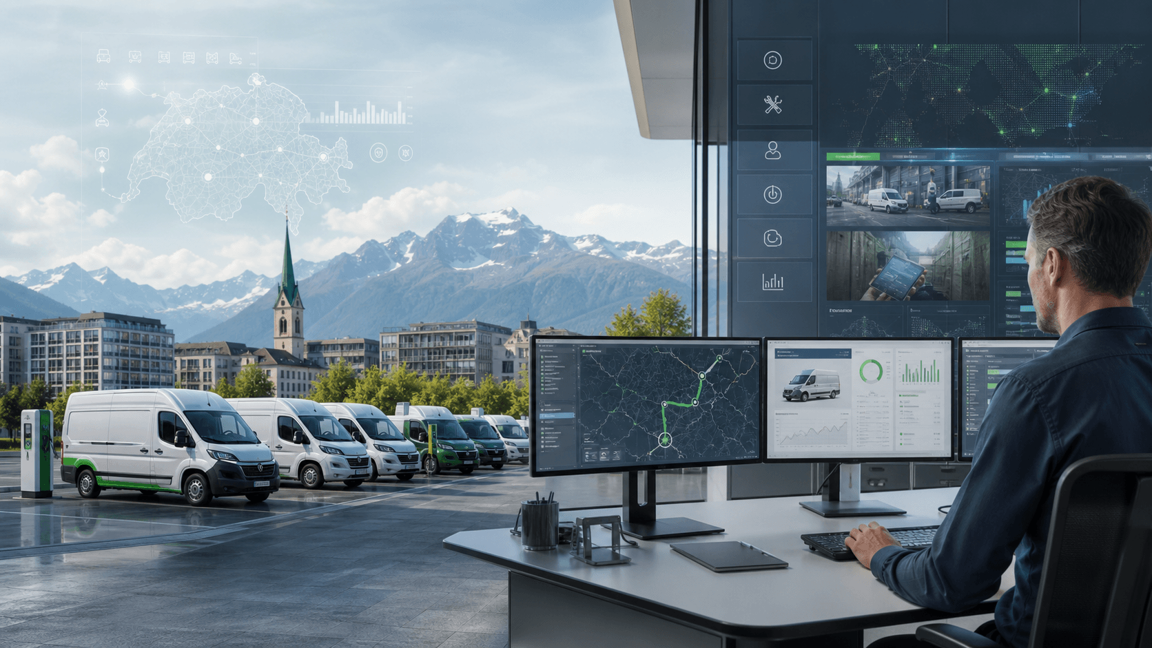 Cargofleet Fuhrparkmanagement mit Fahrzeugen und digitalen Flottendaten